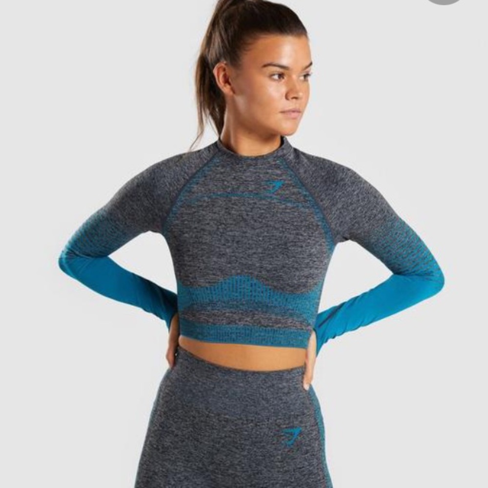 Gymshark Amplify Seamless Crop Top-Size Small